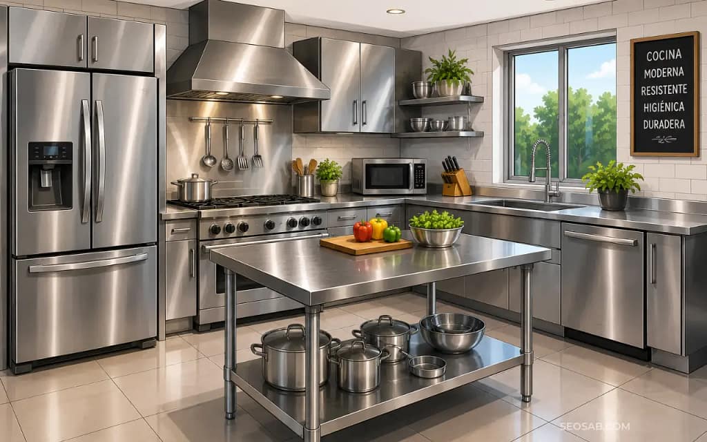 Cocinas modernas de acero inoxidable