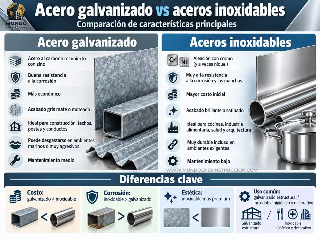 Acero galvanizado vs acero inoxidable