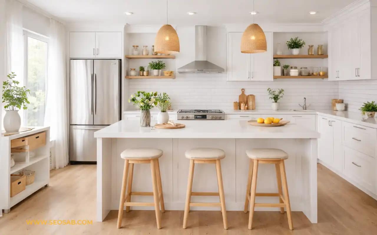 Diseños de cocina moderna blancas